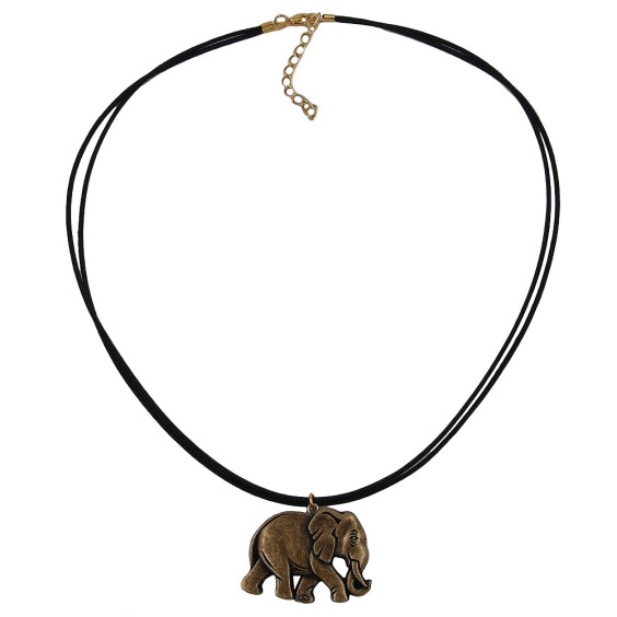 necklace elephant black-gold-coloured