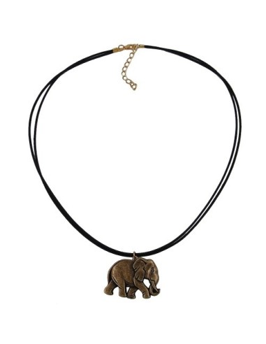 necklace elephant black-gold-coloured