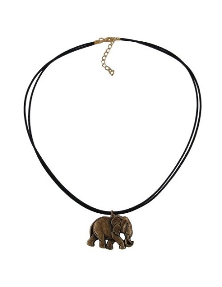 necklace elephant black-gold-coloured
