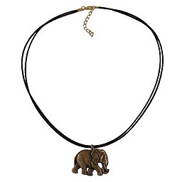 necklace elephant black-gold-coloured