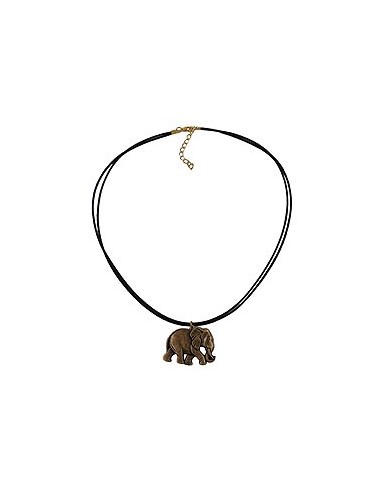 necklace elephant black-gold-coloured