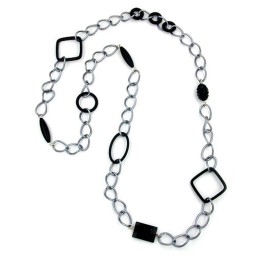 necklace black curb chain 100cm