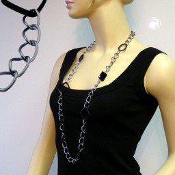 necklace black curb chain 100cm