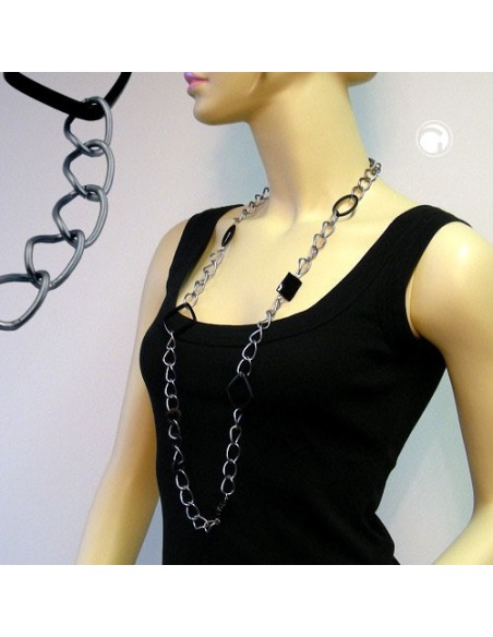 necklace black curb chain 100cm