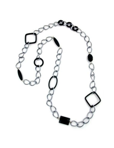 necklace black curb chain 100cm