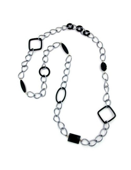 necklace black curb chain 100cm