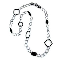 necklace black curb chain 100cm