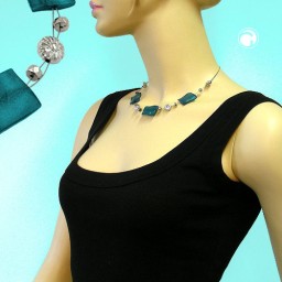 necklace green beads 45cm