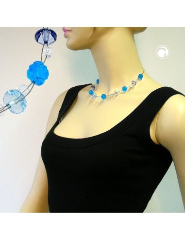 necklace flower bead turquoise