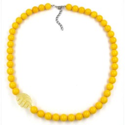 necklace beads 16mm yellow 60cm