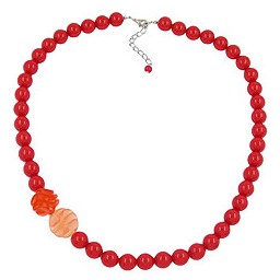 necklace beads 12mm red 60cm