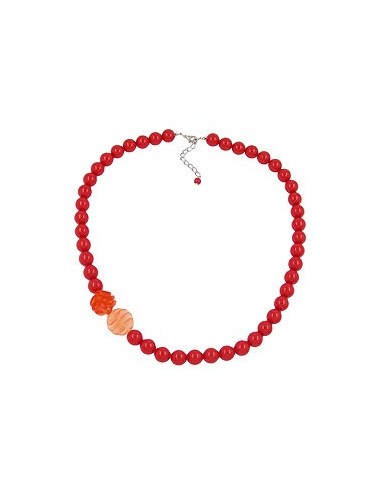necklace beads 12mm red 60cm