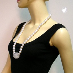 necklace beads 35/14mm wax-white 75cm