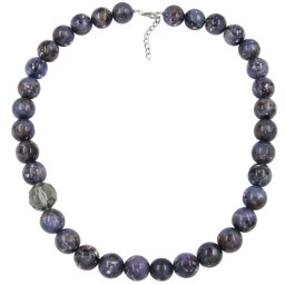 necklace beads 18mm purple-grey 60cm