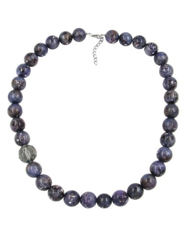 necklace beads 18mm purple-grey 60cm
