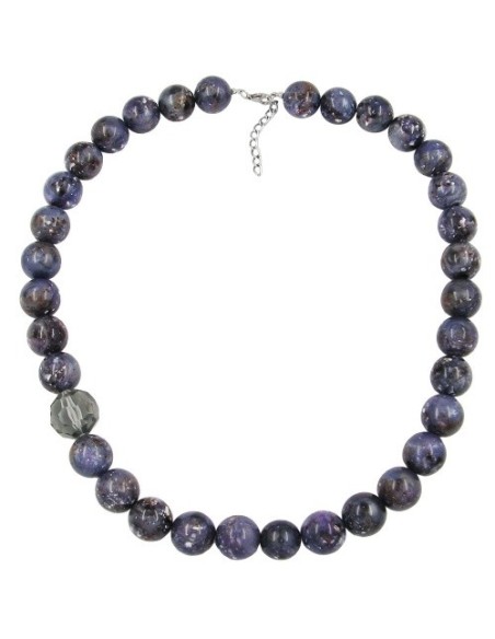 necklace beads 18mm purple-grey 60cm
