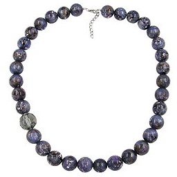 necklace beads 18mm purple-grey 60cm