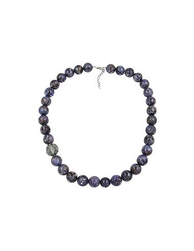 necklace beads 18mm purple-grey 60cm