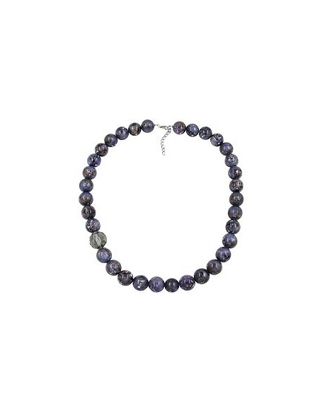 necklace beads 18mm purple-grey 60cm