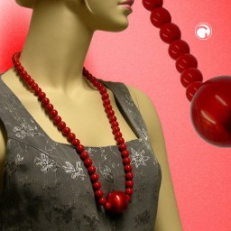 necklace beads 35/12mm red 75cm