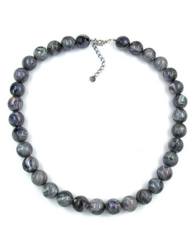 necklace beads 16mm grey 55cm