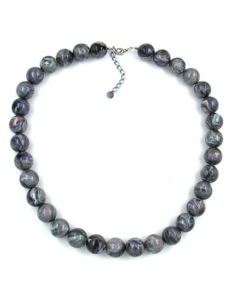necklace beads 16mm grey 55cm