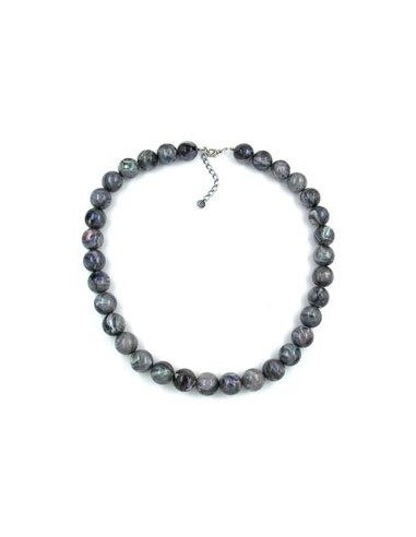 necklace beads 16mm grey 55cm