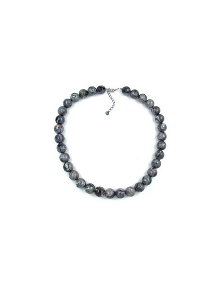 necklace beads 16mm grey 55cm