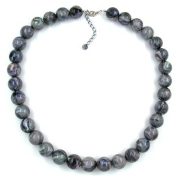 necklace beads 16mm grey 45cm