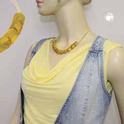 necklace slanted beads yellow olive