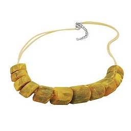 necklace slanted beads yellow olive
