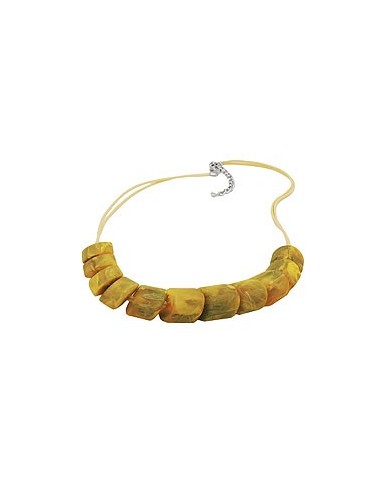 necklace slanted beads yellow olive