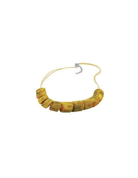 necklace slanted beads yellow olive