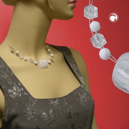 necklace white-transparent 42cm