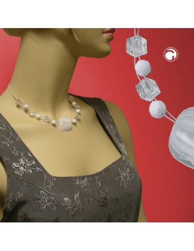 necklace white-transparent 42cm