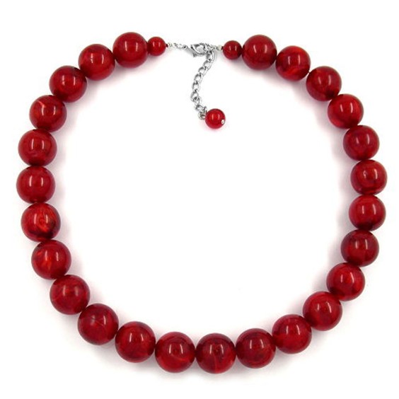 necklace beads 18mm dark-red