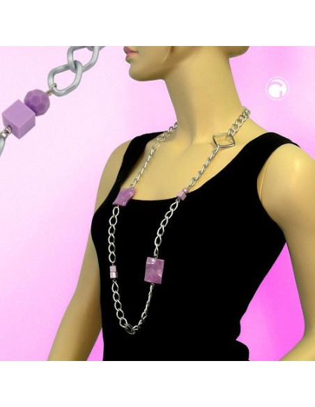 necklace curb chain beads 95cm