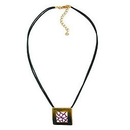 necklace square green-purple 42cm