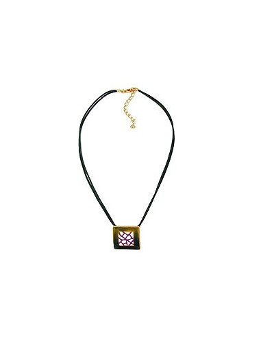 necklace square green-purple 42cm