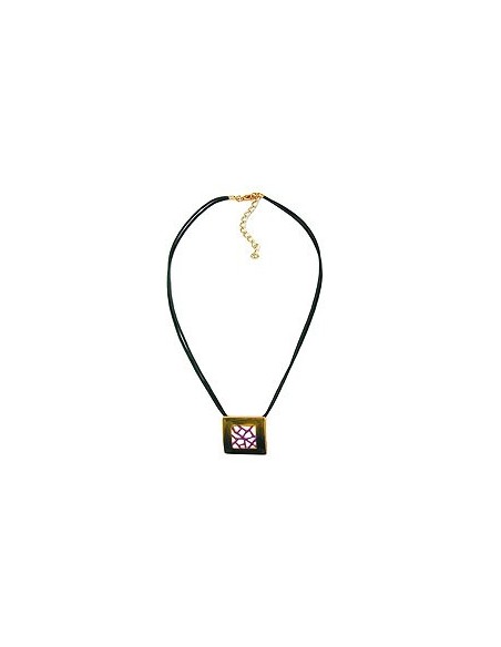 necklace square green-purple 42cm