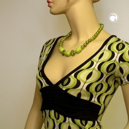 necklace tubes & beads green 55cm