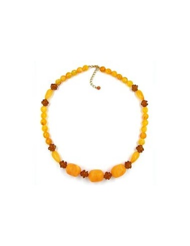 necklace tubes & beads brown 55cm