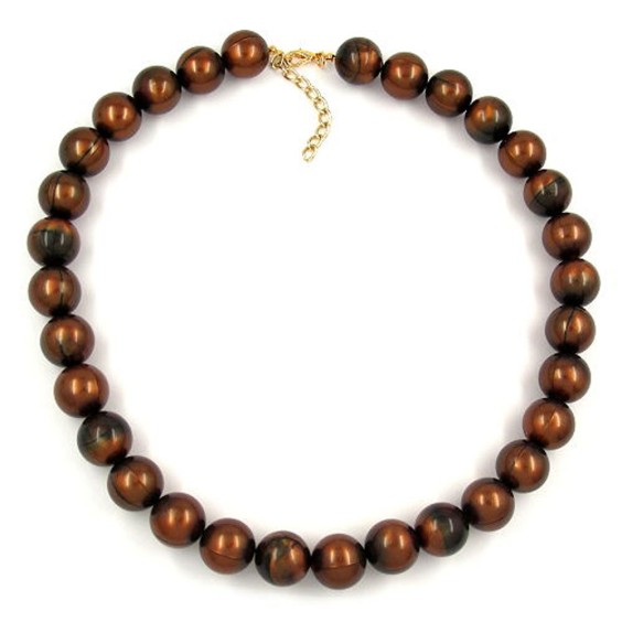 necklace beads 16mm dark-brown 50cm