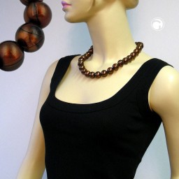 necklace beads 16mm dark-brown 50cm