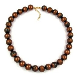 necklace beads 16mm dark-brown 50cm