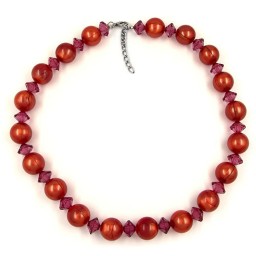 necklace beads 18mm red-brown 50cm