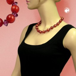 necklace beads 18mm red-brown 50cm