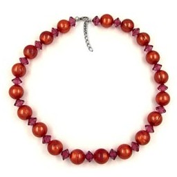 necklace beads 18mm red-brown 50cm