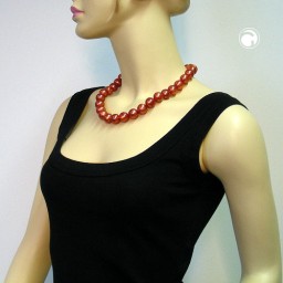 necklace beads 16mm red-brown 50cm