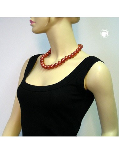 necklace beads 16mm red-brown 50cm